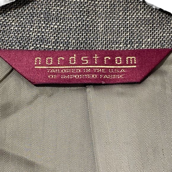 NORDSTROM Mens Double Breasted Blazer 39 Silk Wool Brown Tan - Picture 7 of 12